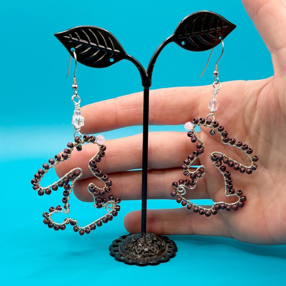 Wire Wrapped Rabbit Earrings - Picture 5 of 7